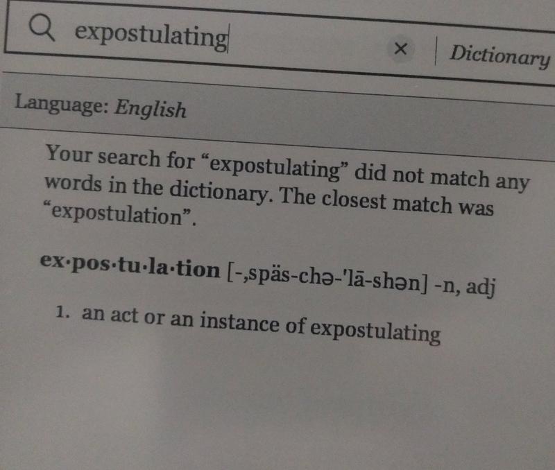 Dictionary definition of expostulating