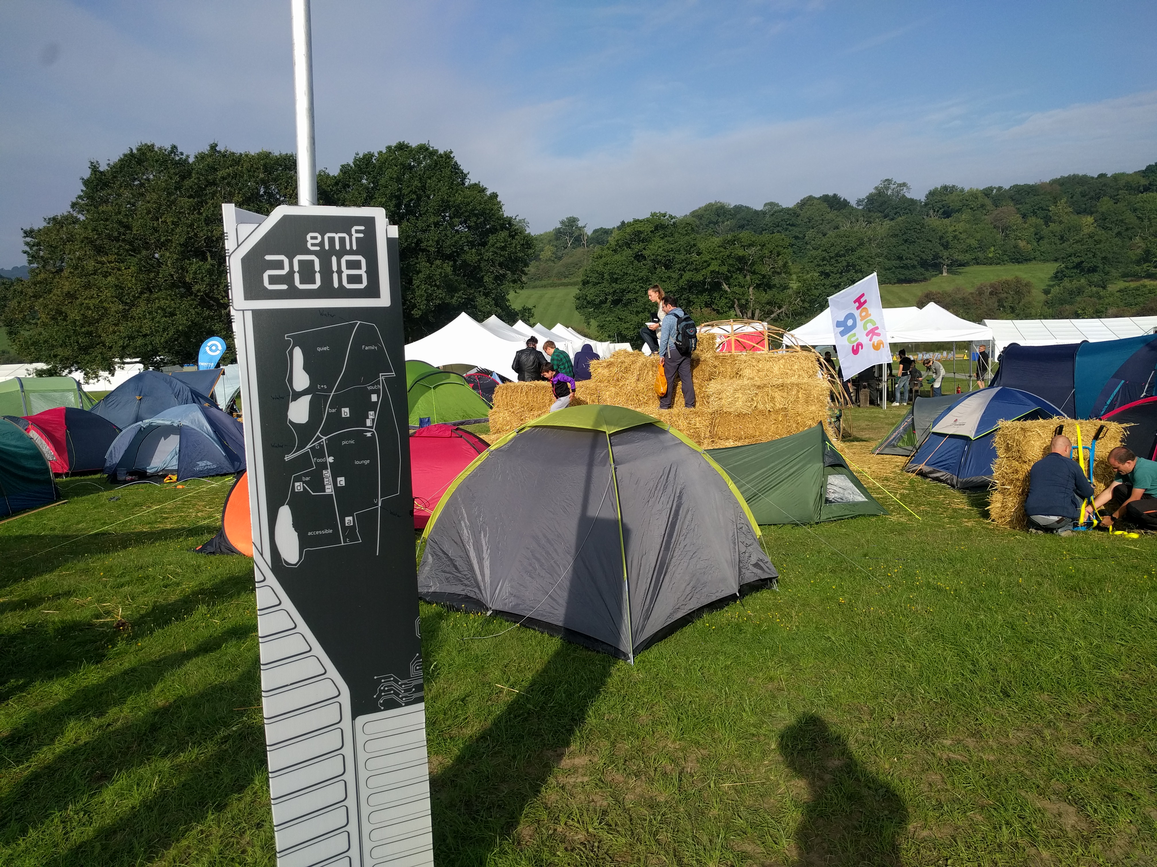 Lots of tents, with a site map.