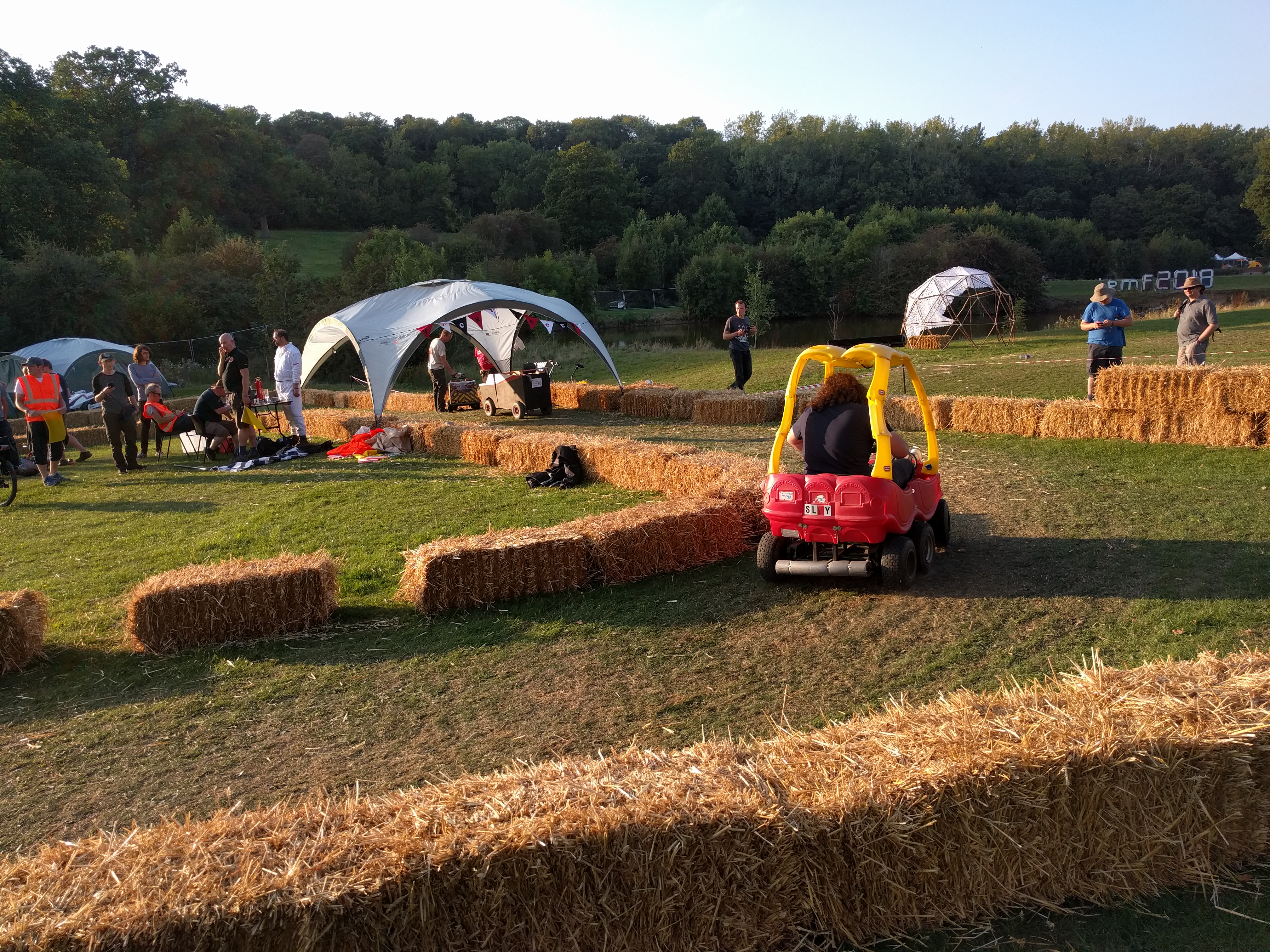 Child's toy car hacked to fit an adult