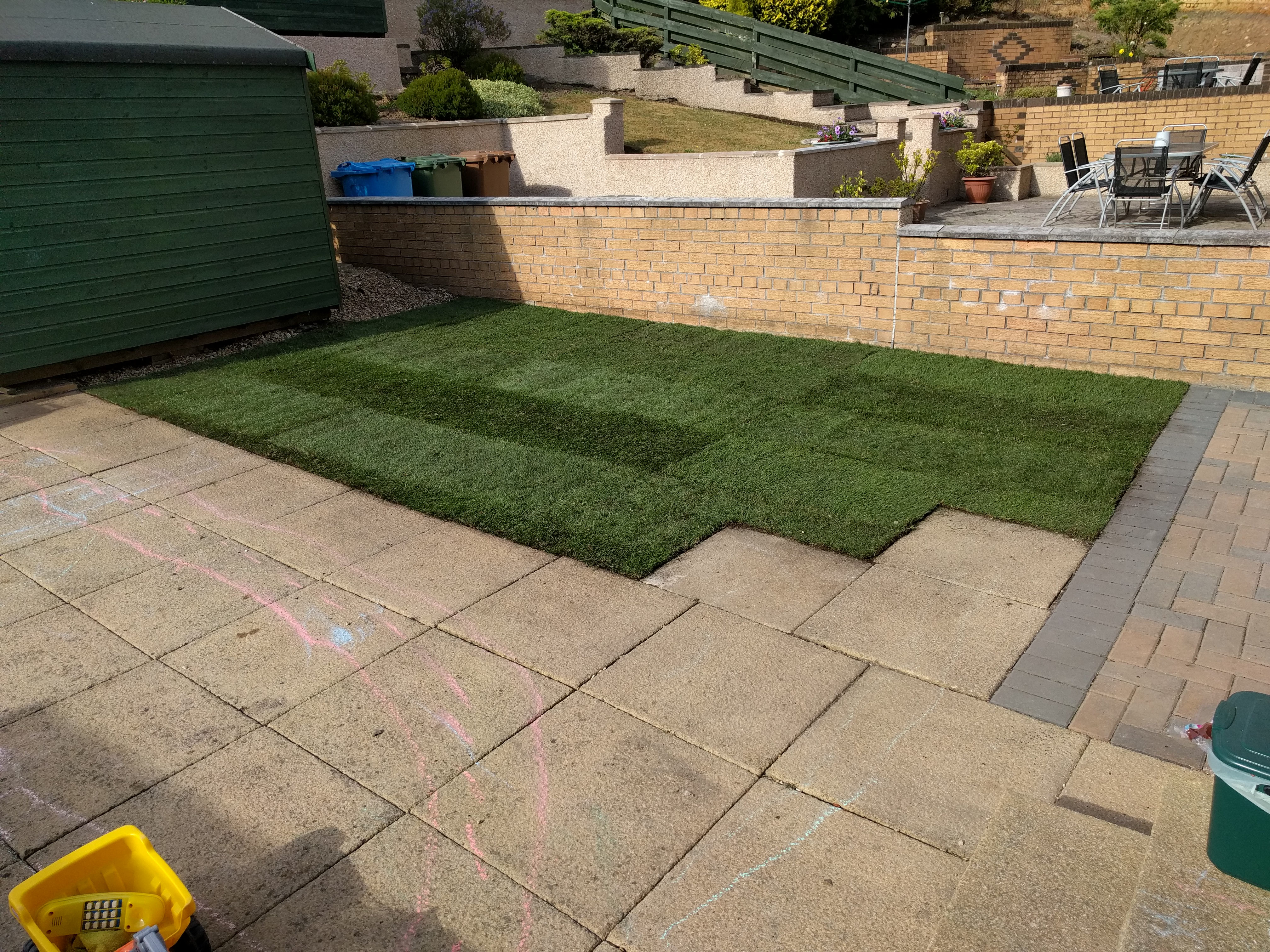 A freshly laid lawn