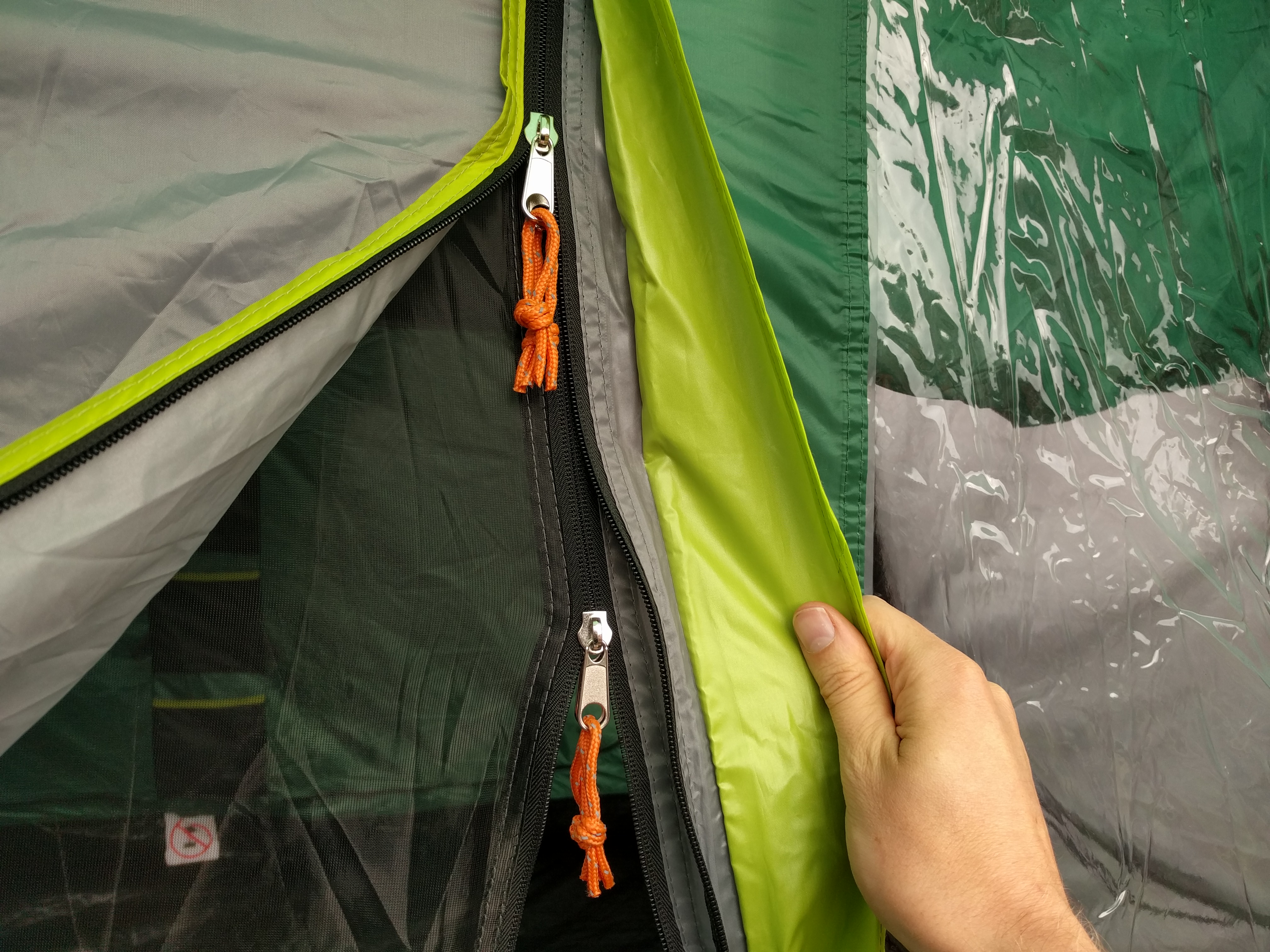View of the tent doors