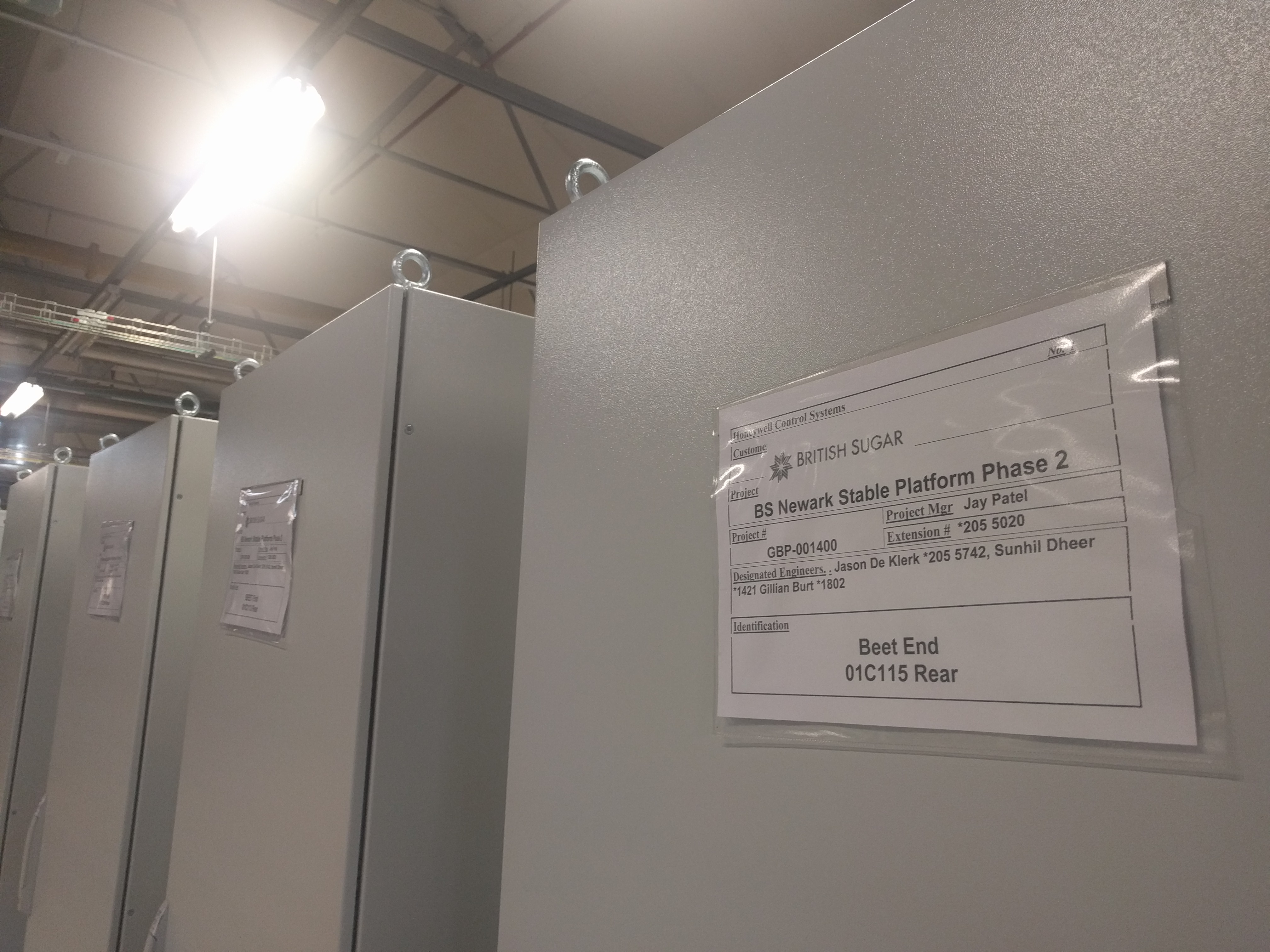 I recognize that customer Cabinet with a label for British Sugar Newark written on the site