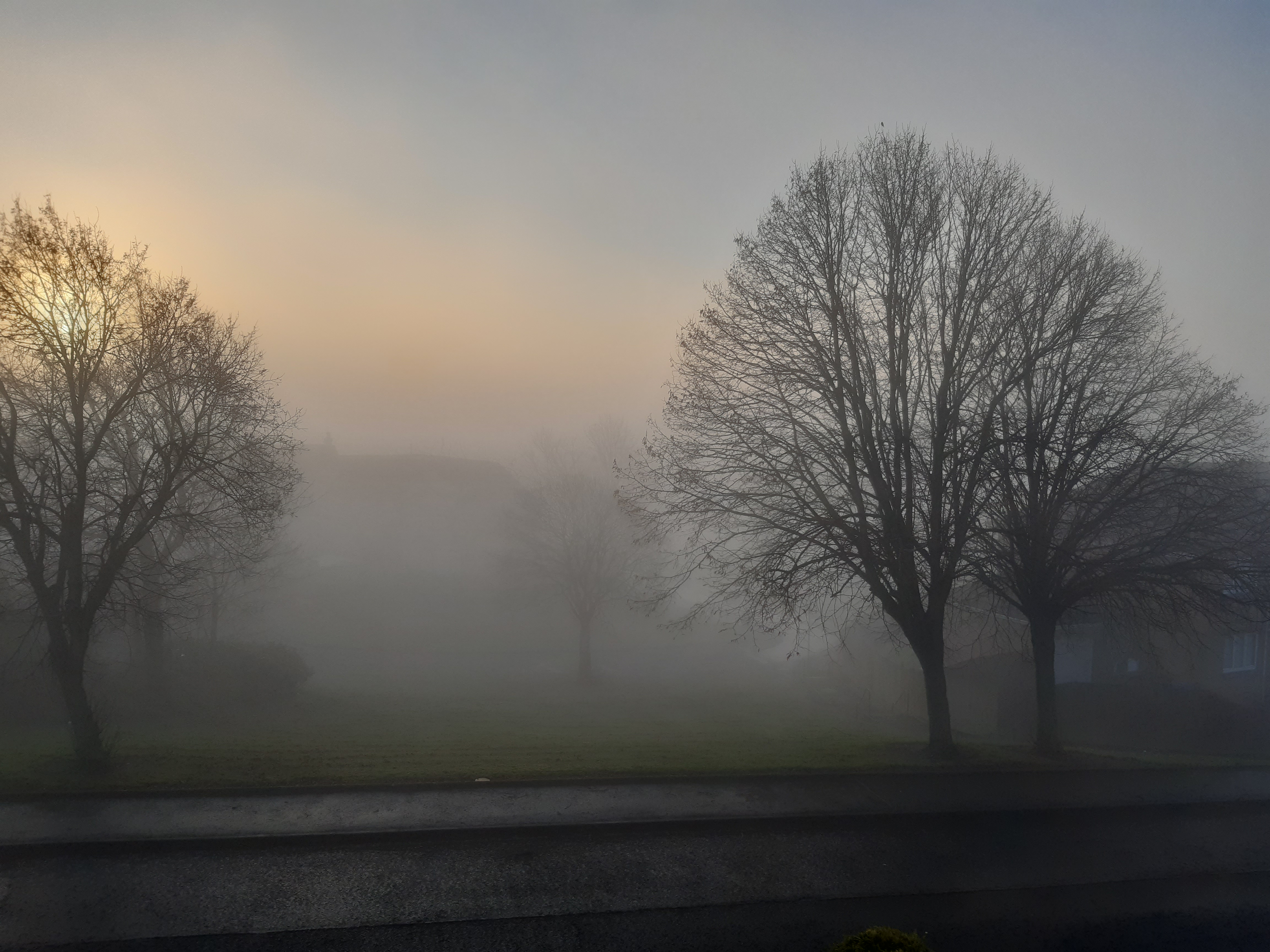A view of a foggy valley.