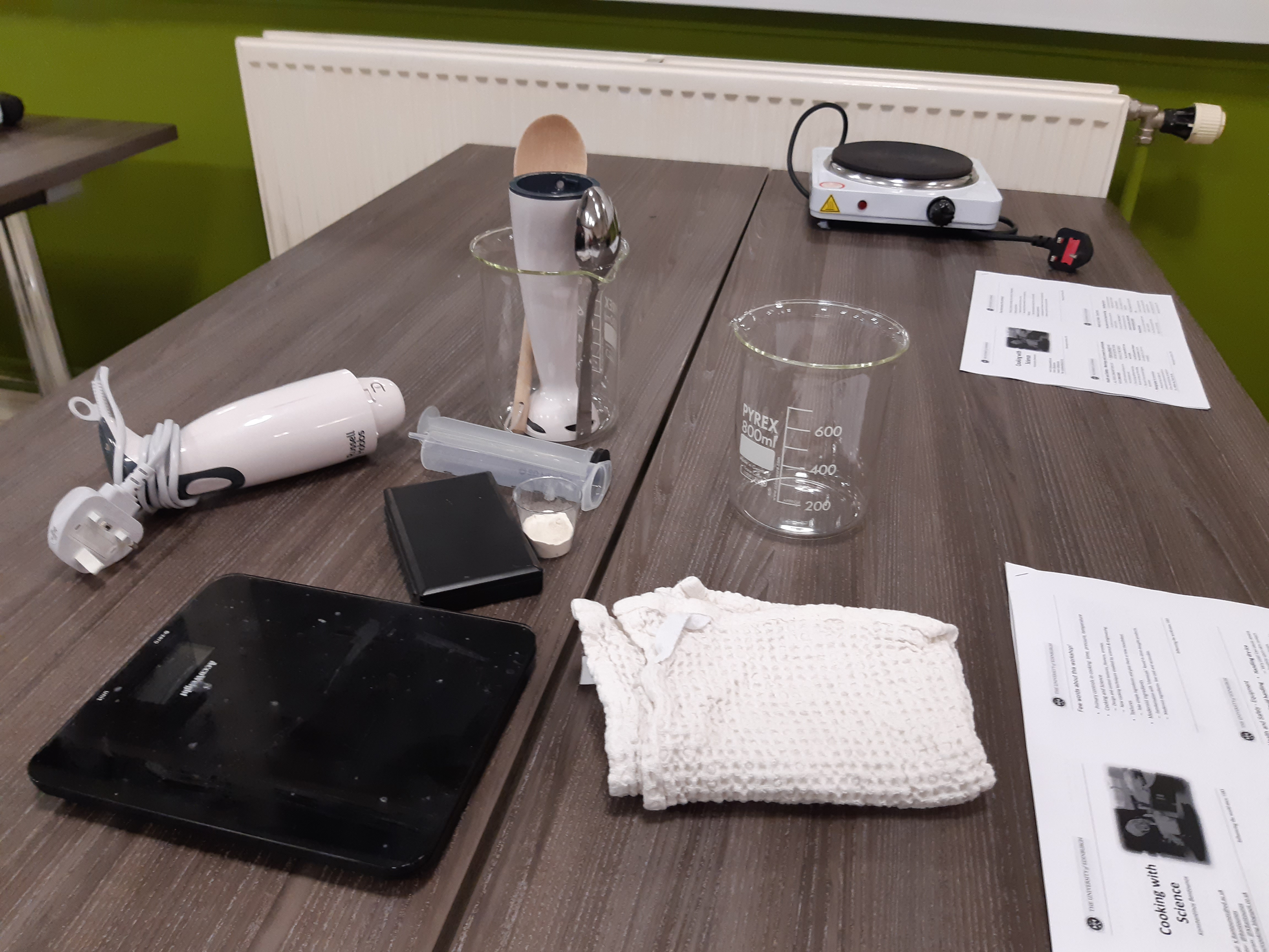 Equipment on a table.