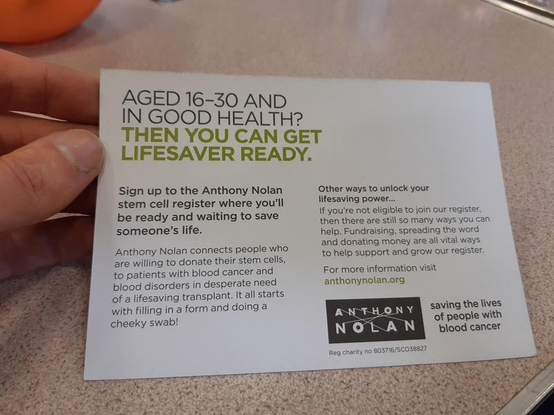 Flier that reads 'Aged 16 to 30 and in good health?  Then you can get lifesaver ready.'